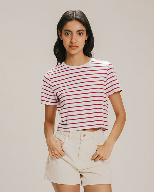 Playera Cropped Rayas